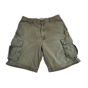 Dockers Cargo Shorts Mens 32 Green Safari Utility Pocket Outdoor Work Distressed